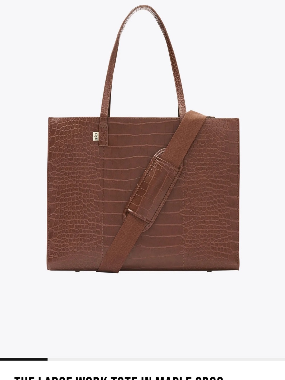 Beis large work tote maple croc